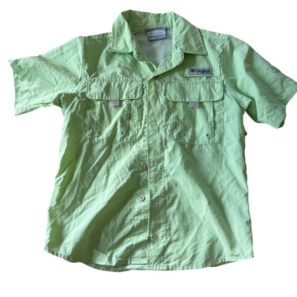 Columbia Kids Light Green Button Down Shirt - Picture 1 of 3
